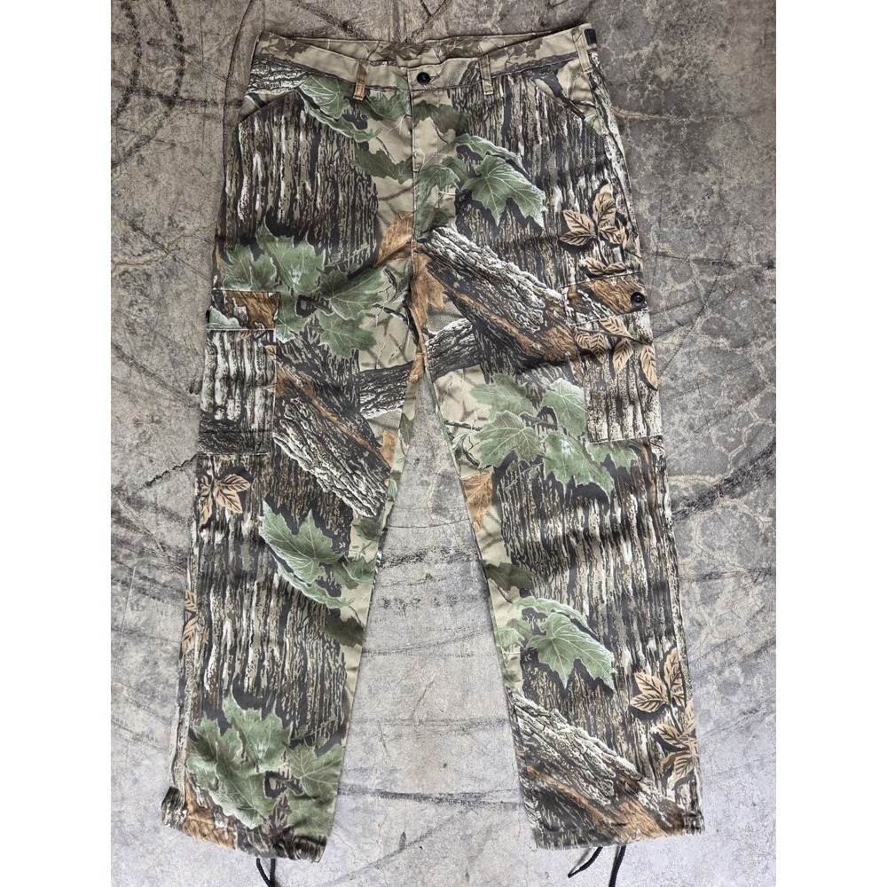 Vtg 90s LARGE Realtree LIBERTY Camo Cargo Hunting Pants Adjustable USA Size 36